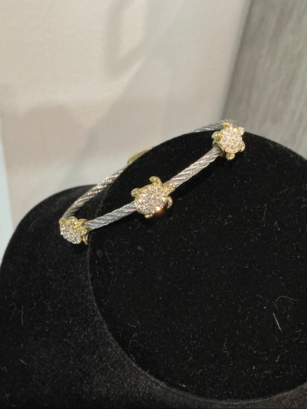 Gold and Silver Turtle Cable Bracelet - Women's Jewelry